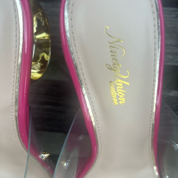 Ninety union couture Pink Studded Heels with Clear Straps - Picture 4 of 7